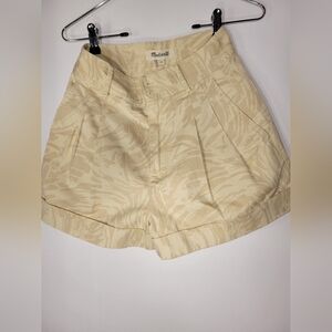 Madewell Pleated High-Rise Jacquard Shorts Size 00